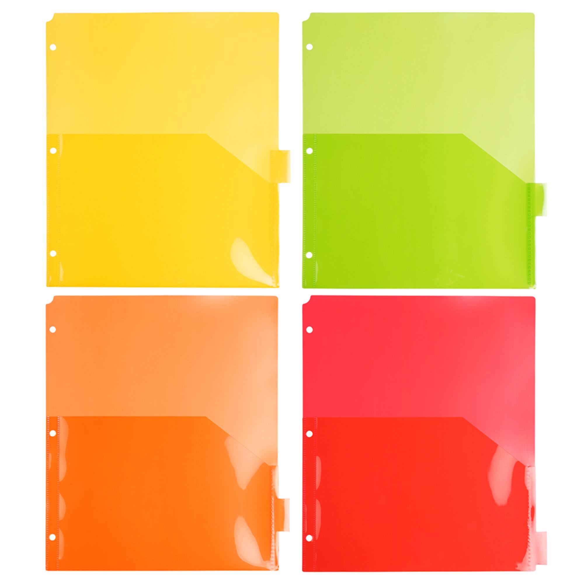 JAM Paper 9.75" x 11.5" 8-Tab Plastic Index Tab Dividers with Double Pockets